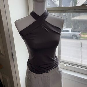 Stylish Gray Halter Top